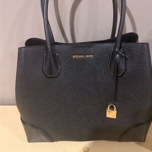 Michael Kors Black Satchel with Gold Accent